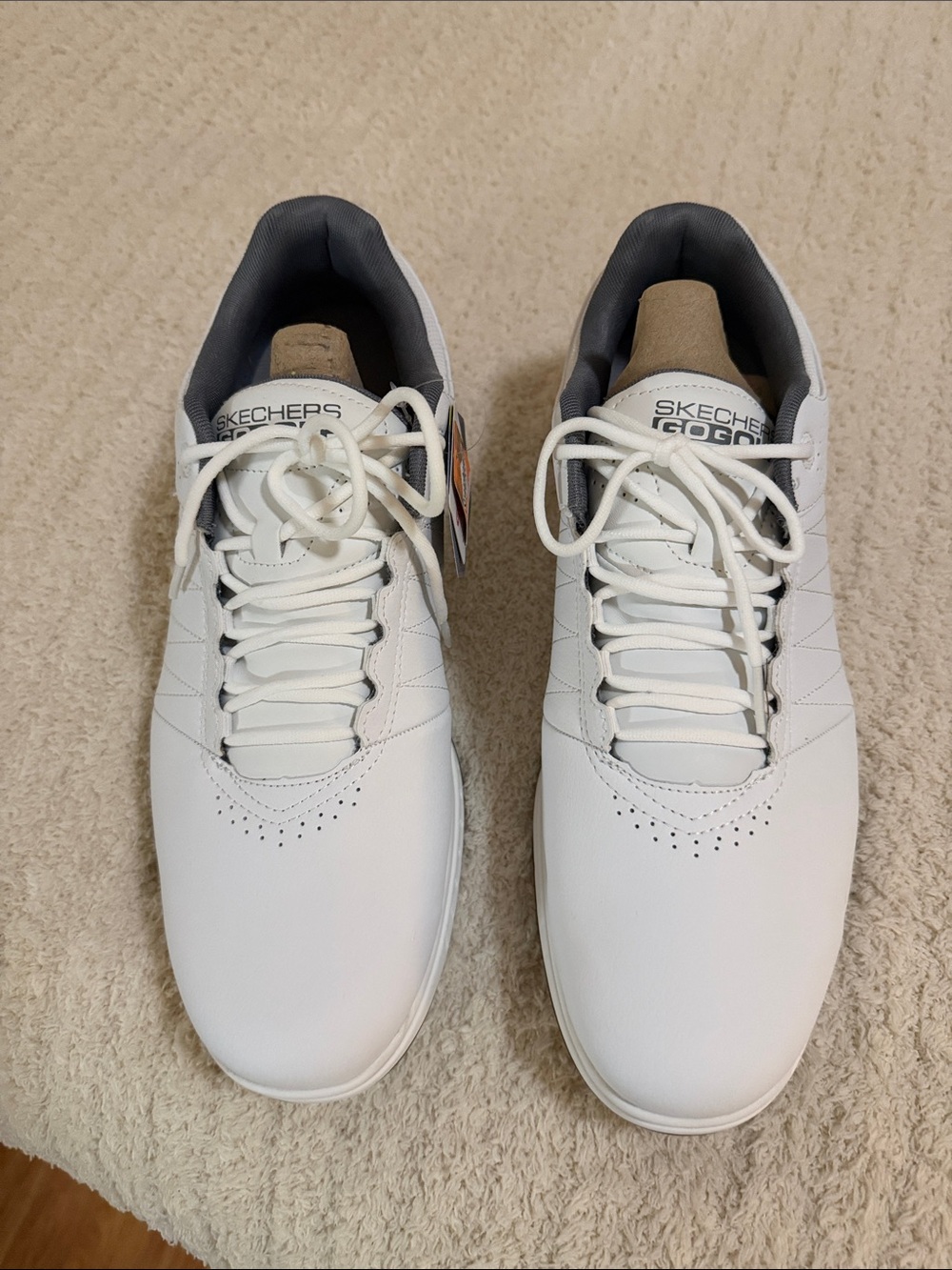 Men's White and Grey Sketchers Golf Shoe Style Pivot